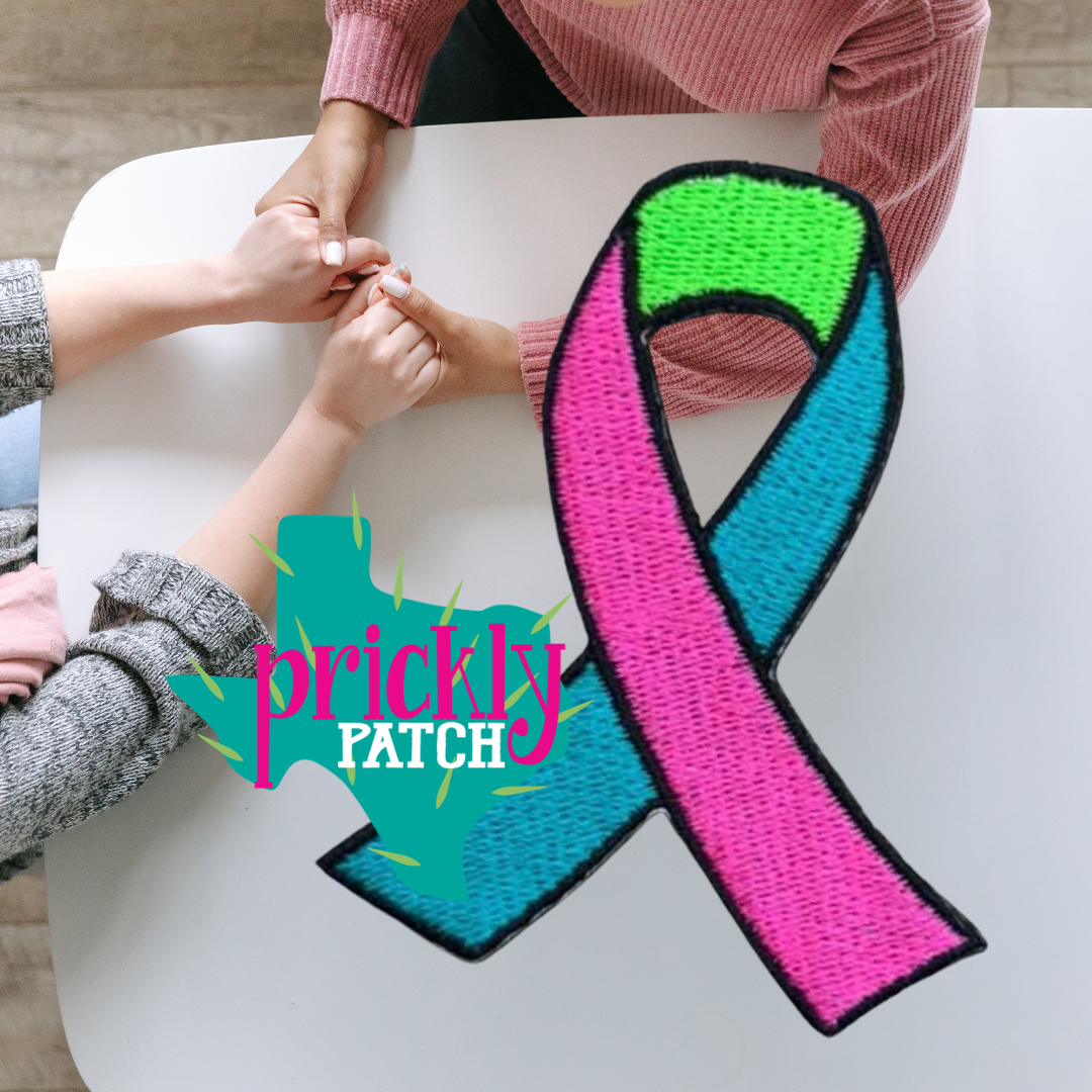 Multicolor Cancer Ribbon Iron-On Embroidered Patch