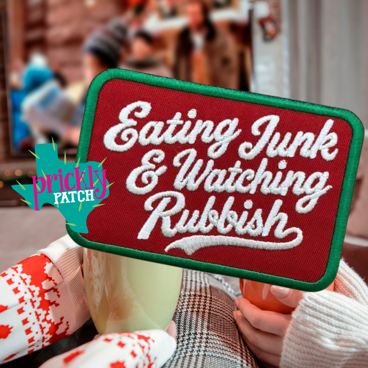 Eating Junk Iron-on Embroidered Patch