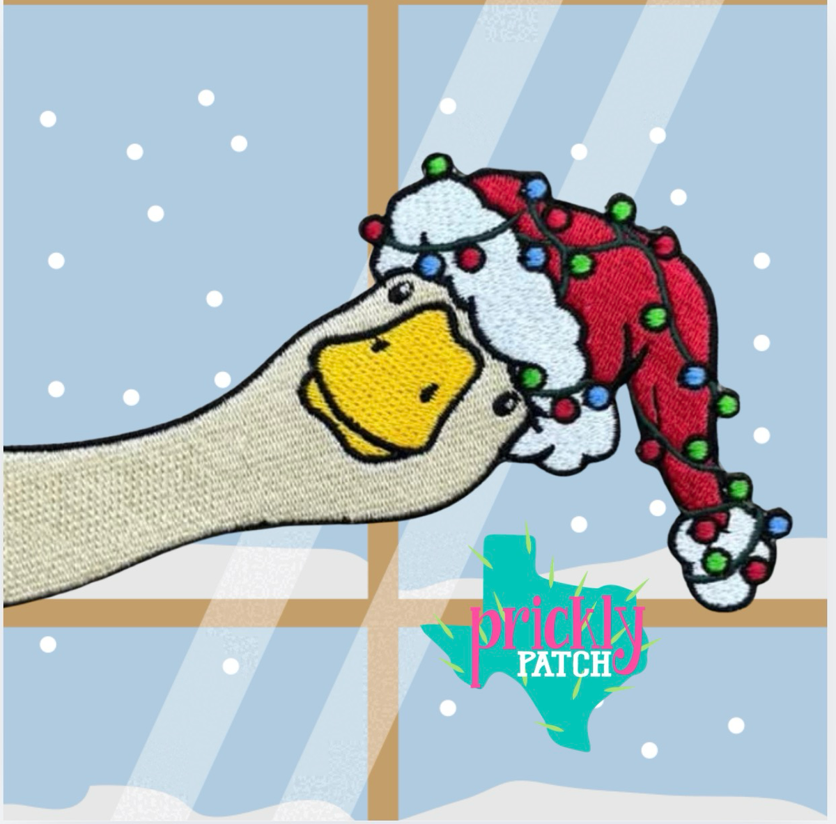 Christmas Goose Iron-on Embroidered Patch