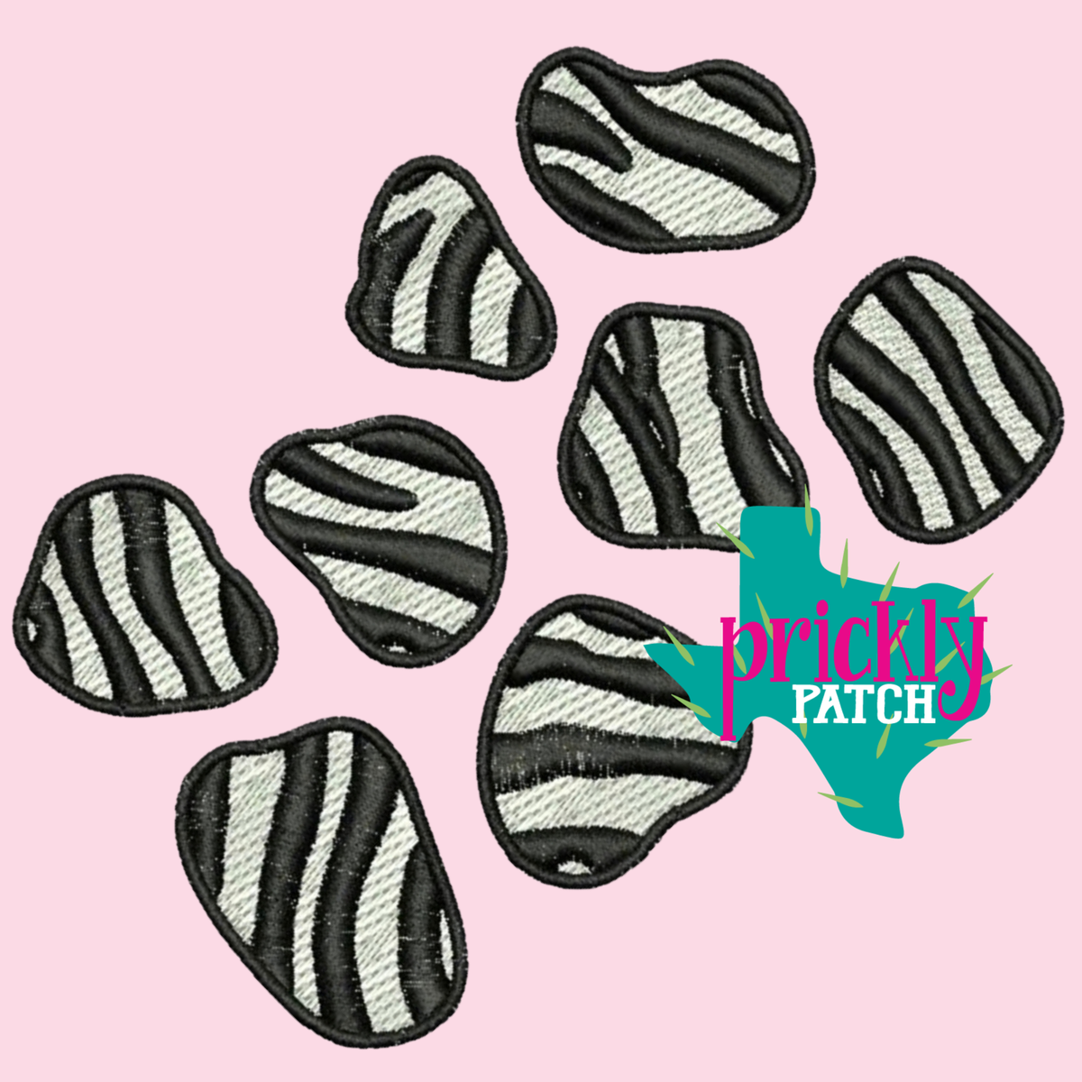 Zebra Spots Iron-On Embroidered Patch
