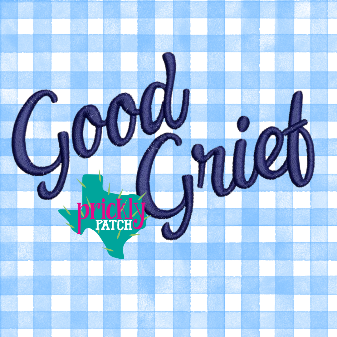 Good Grief Iron-On Embroidered Transfer