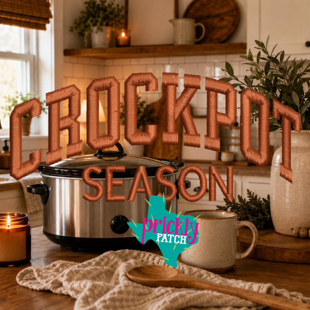 Crockpot Burnt Orange Iron-On Embroidered Transfer