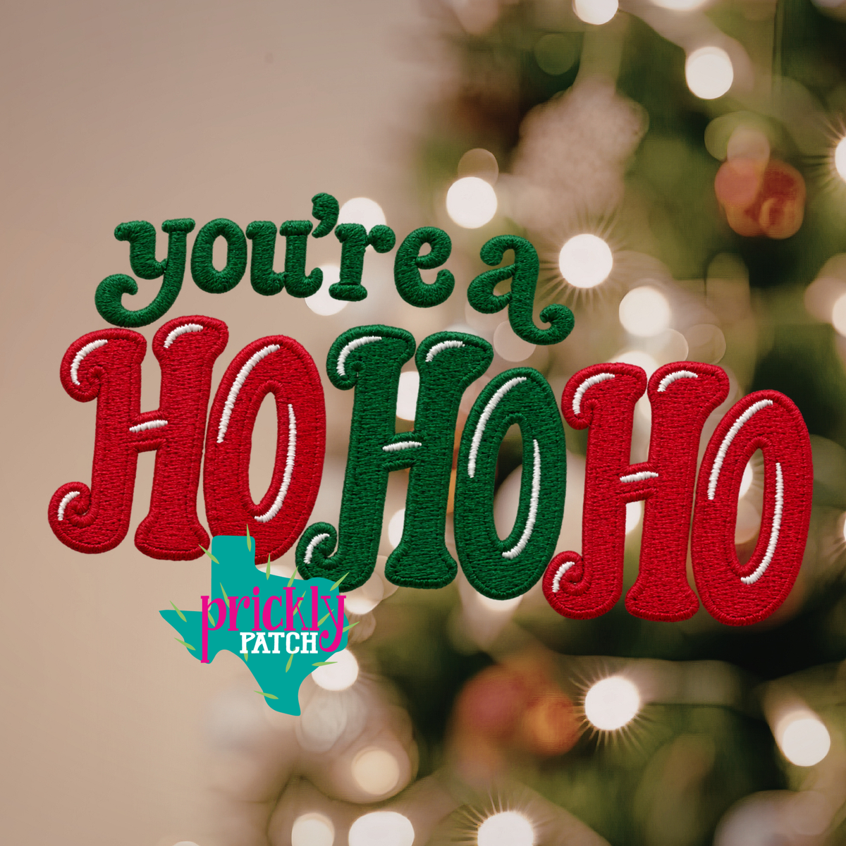 HO HO HO Iron-On Embroidered Transfer
