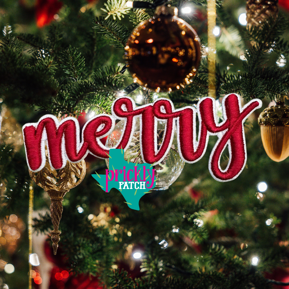 Merry Iron-On Embroidered Patch