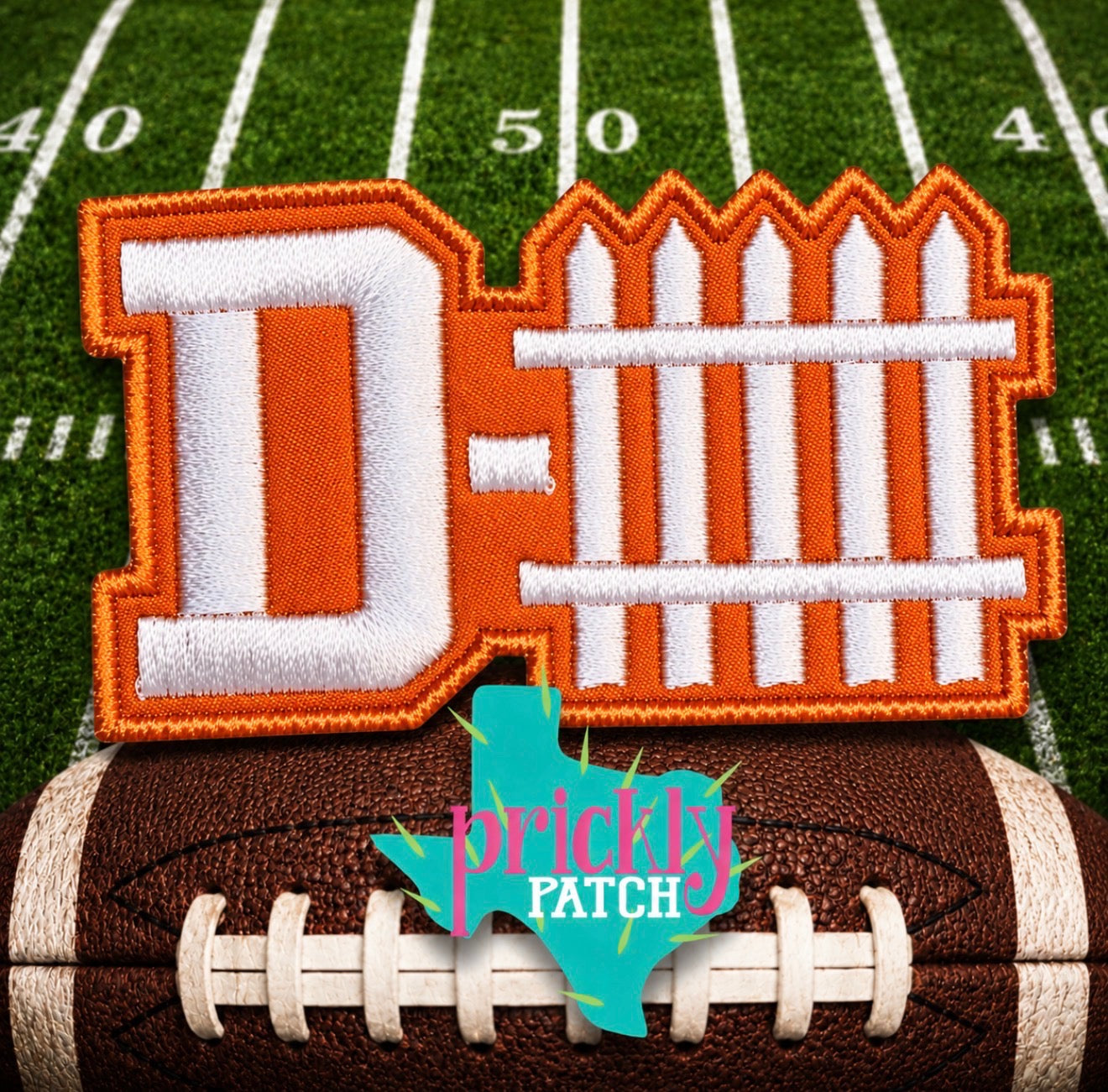 D-Fence Orange Iron-On Embroidered Patch