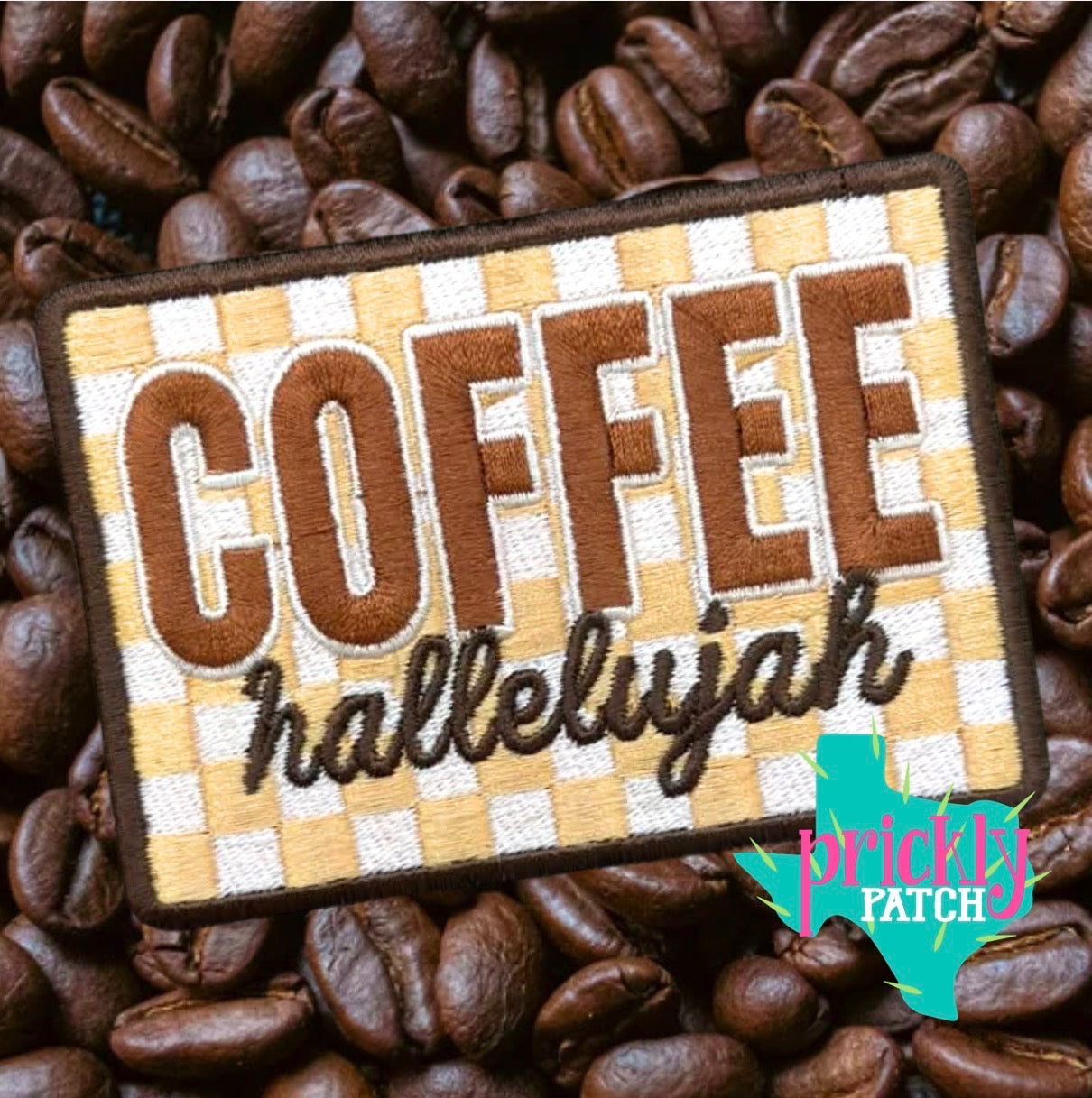 Coffee Hallelujah Iron-On Embroidered Patch