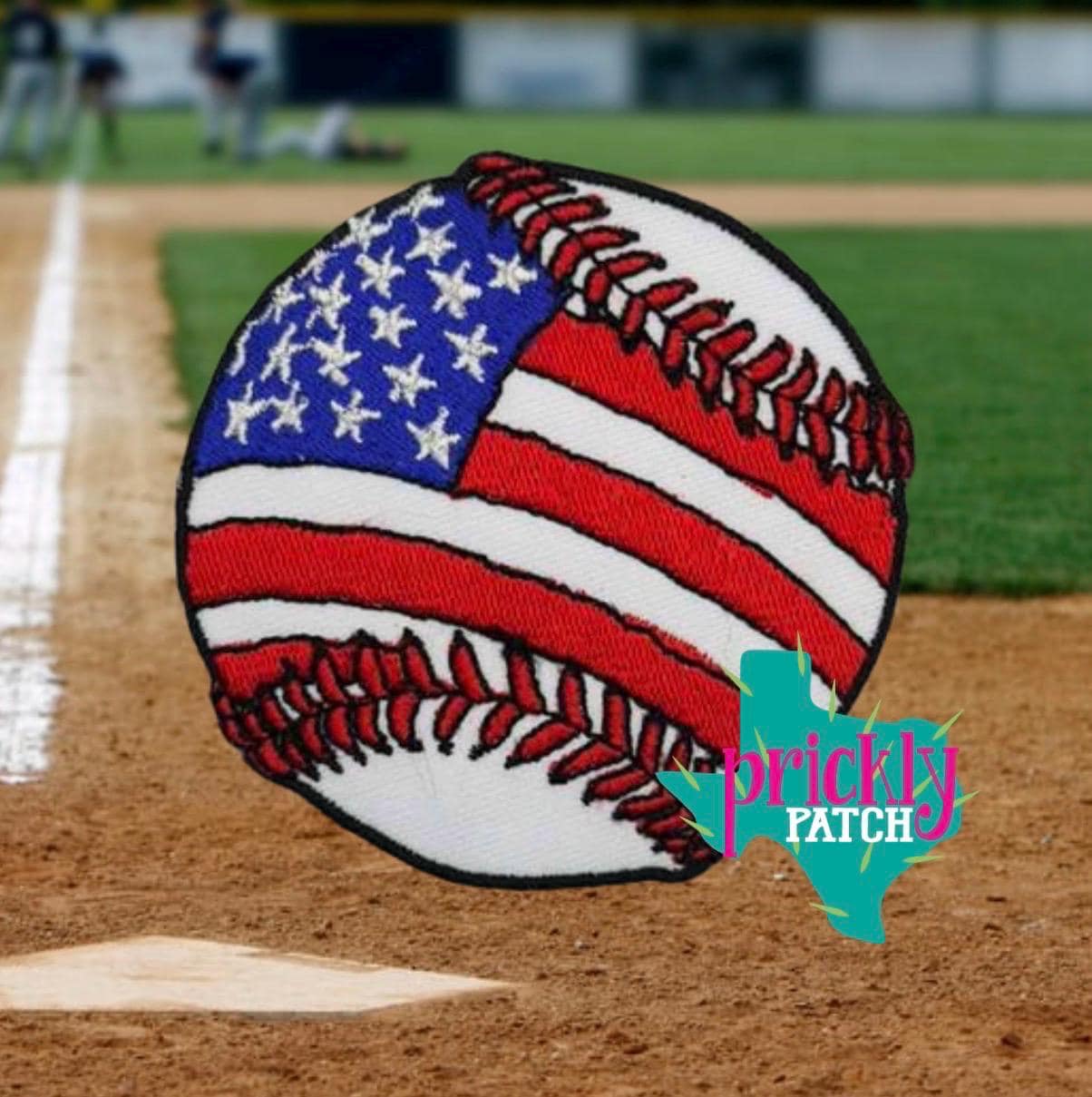American as Baseball Iron-On Embroidered Patch