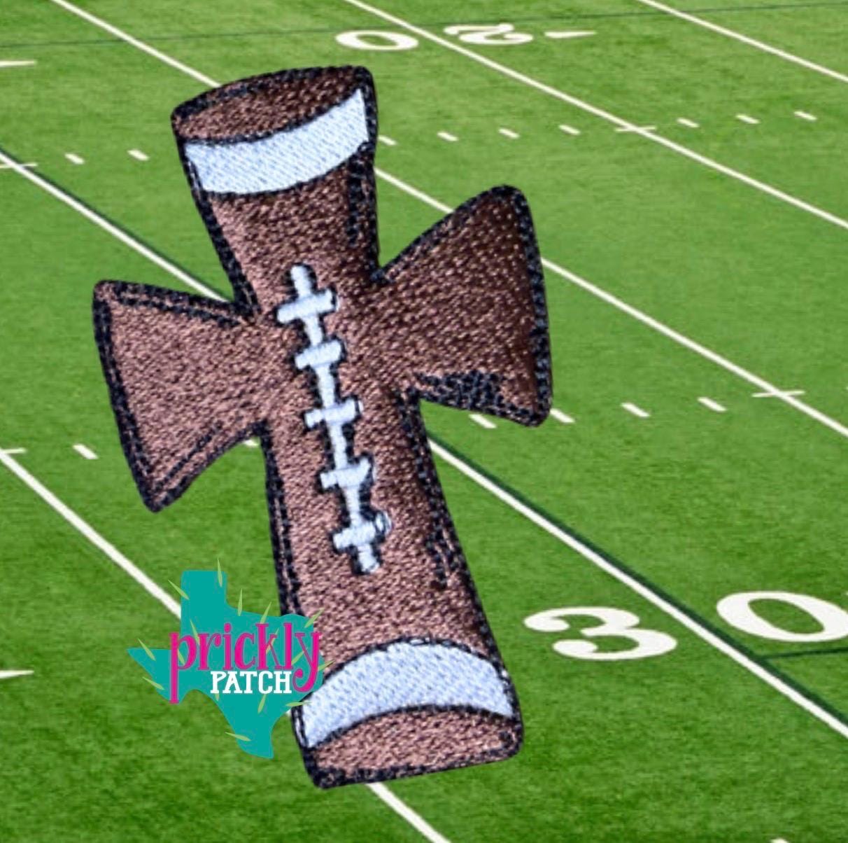 Football Cross Iron-On Embroidered Patch