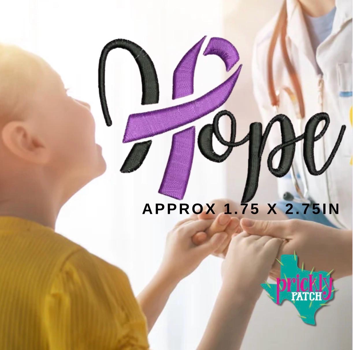 Hope Purple Embroidery Transfer