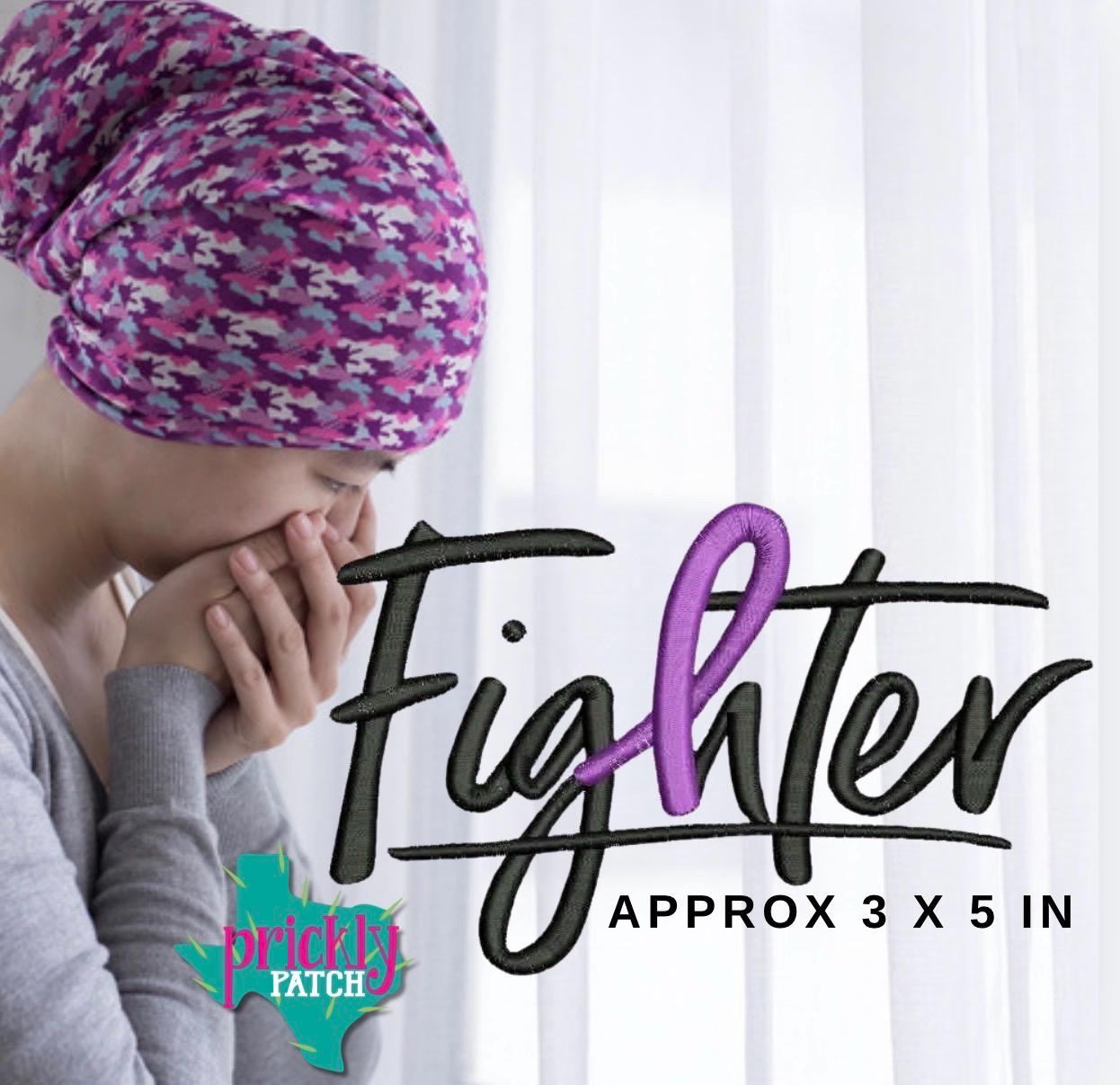 Fighter Purple Embroidery Transfer