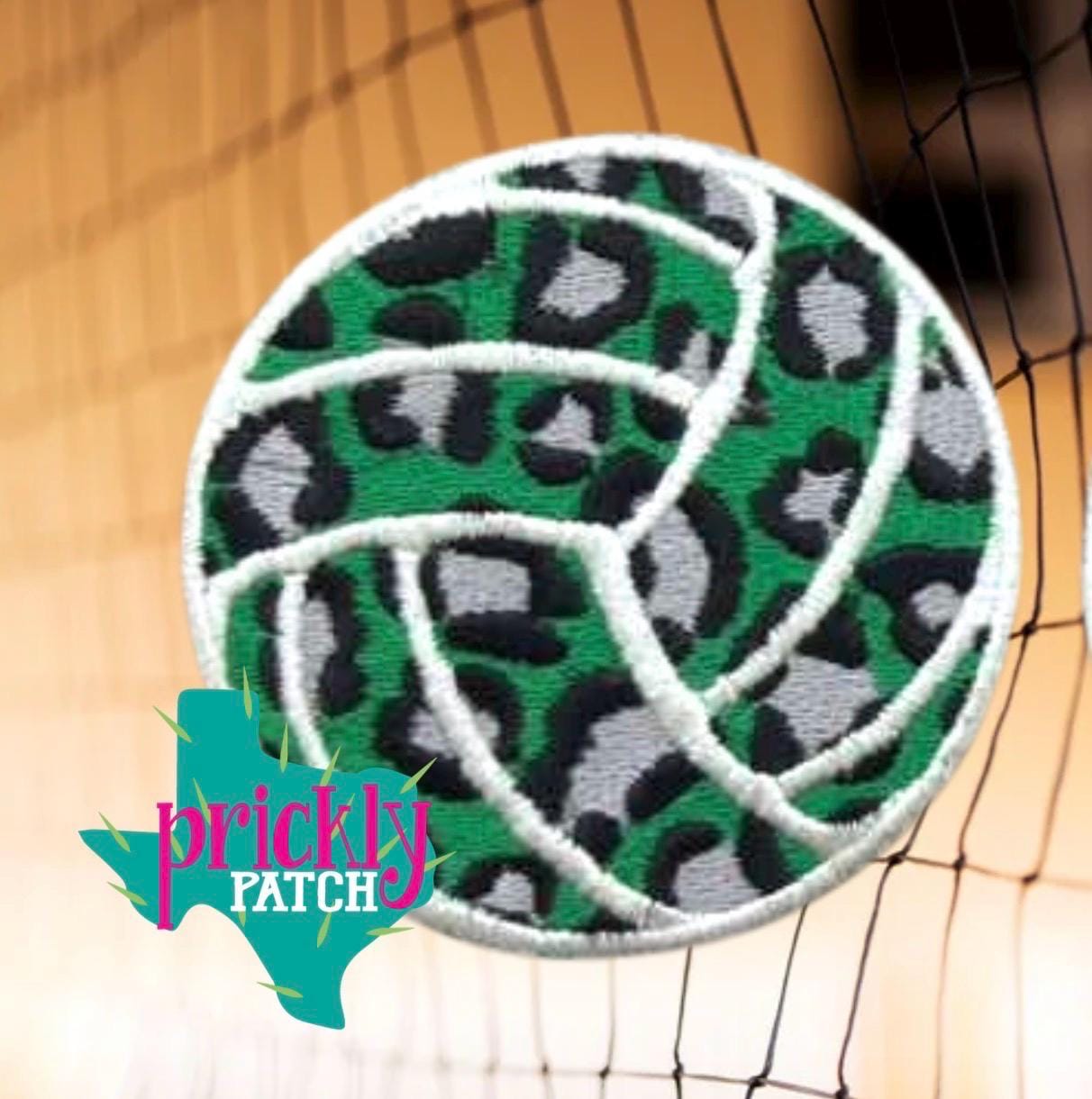 Volleyball Green Iron-On Embroidered Patch
