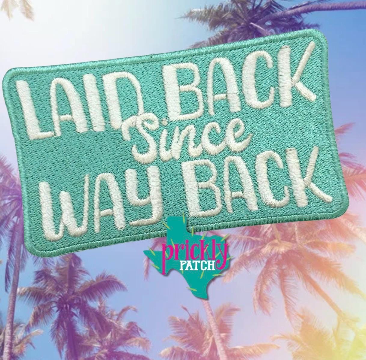 Laid Back Iron-On Embroidered Patch