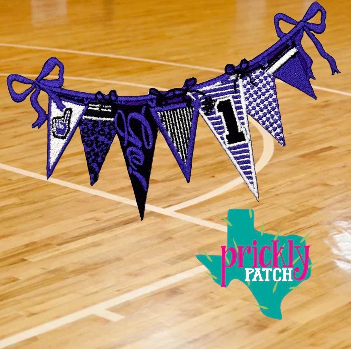 Spirit Banner Purple Iron-On Embroidered Patch