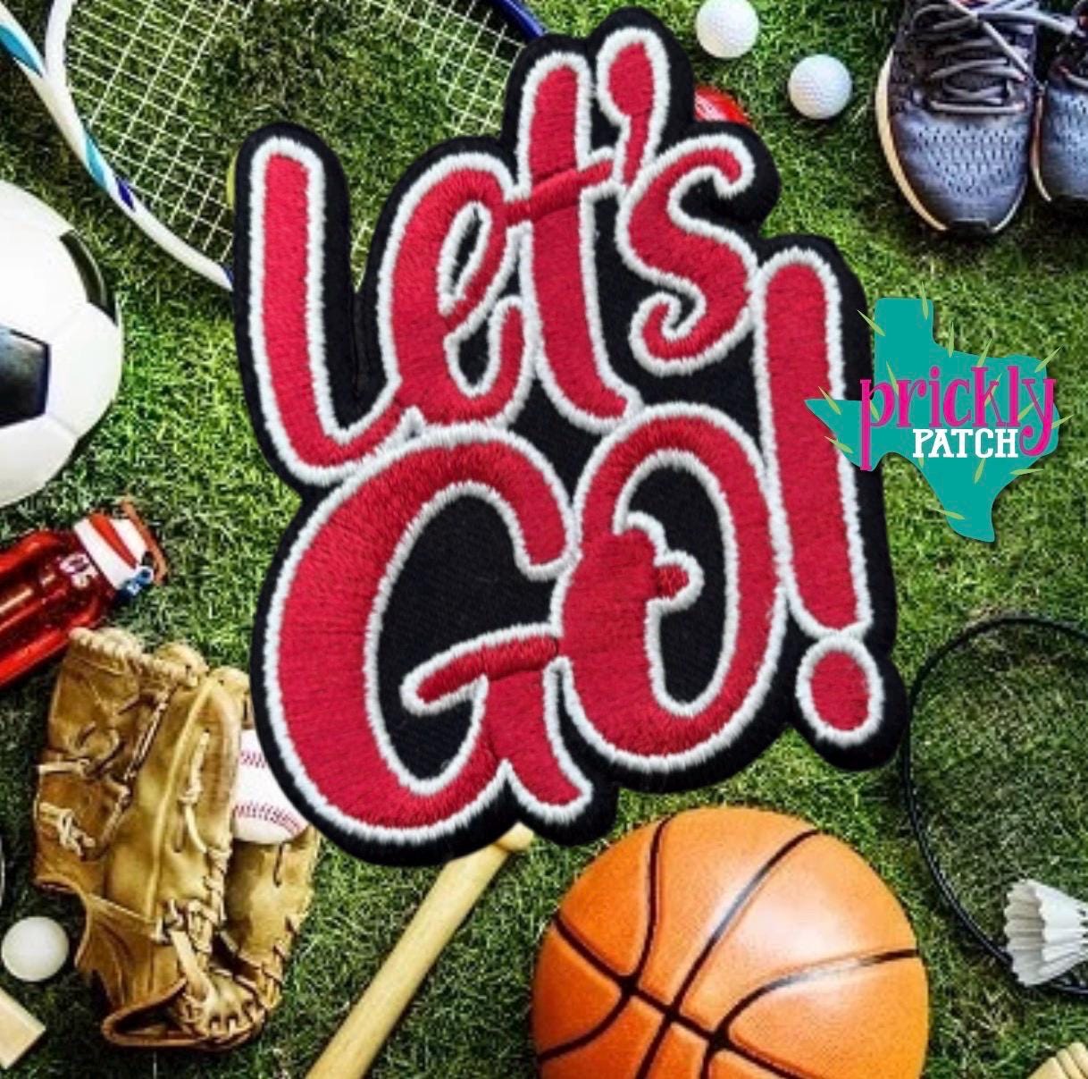 Let’s Go Red Iron-On Embroidered Patch