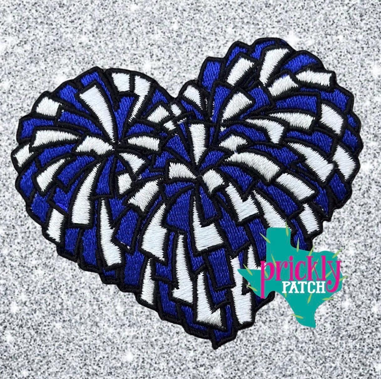 Pom Heart Royal Iron-On Embroidered Patch