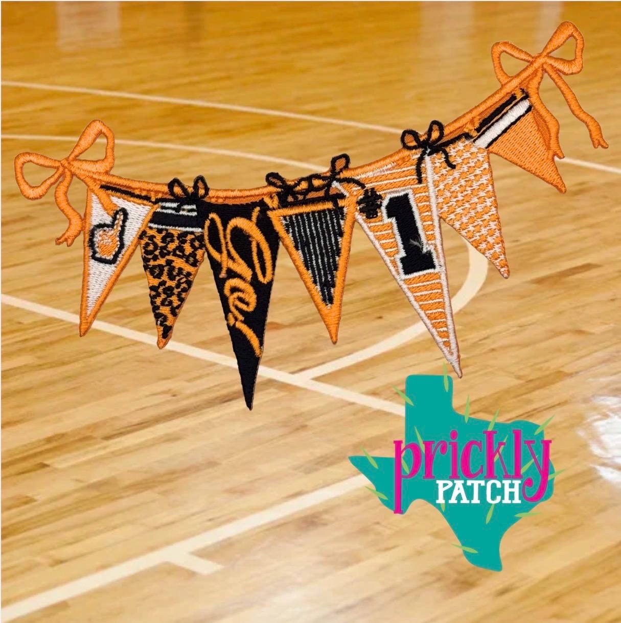 Spirit Banner Orange Iron-On Embroidered Patch