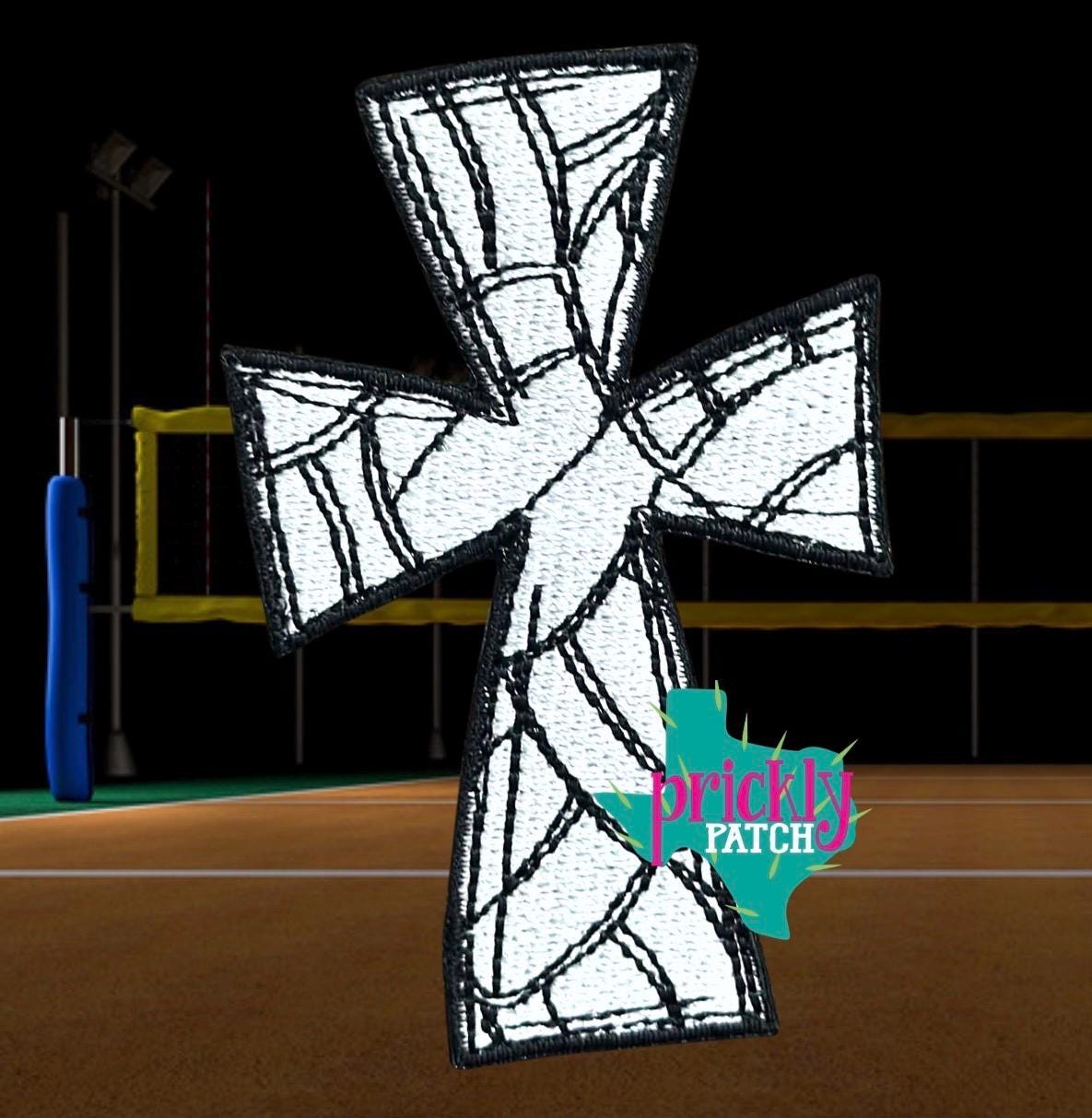 Volleyball Cross Iron-On Embroidered Patch