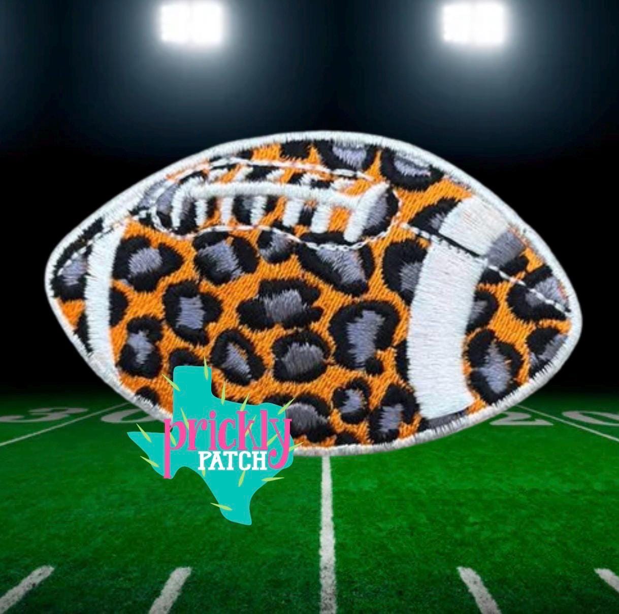 Wild Football Orange Iron-On Embroidered Patch