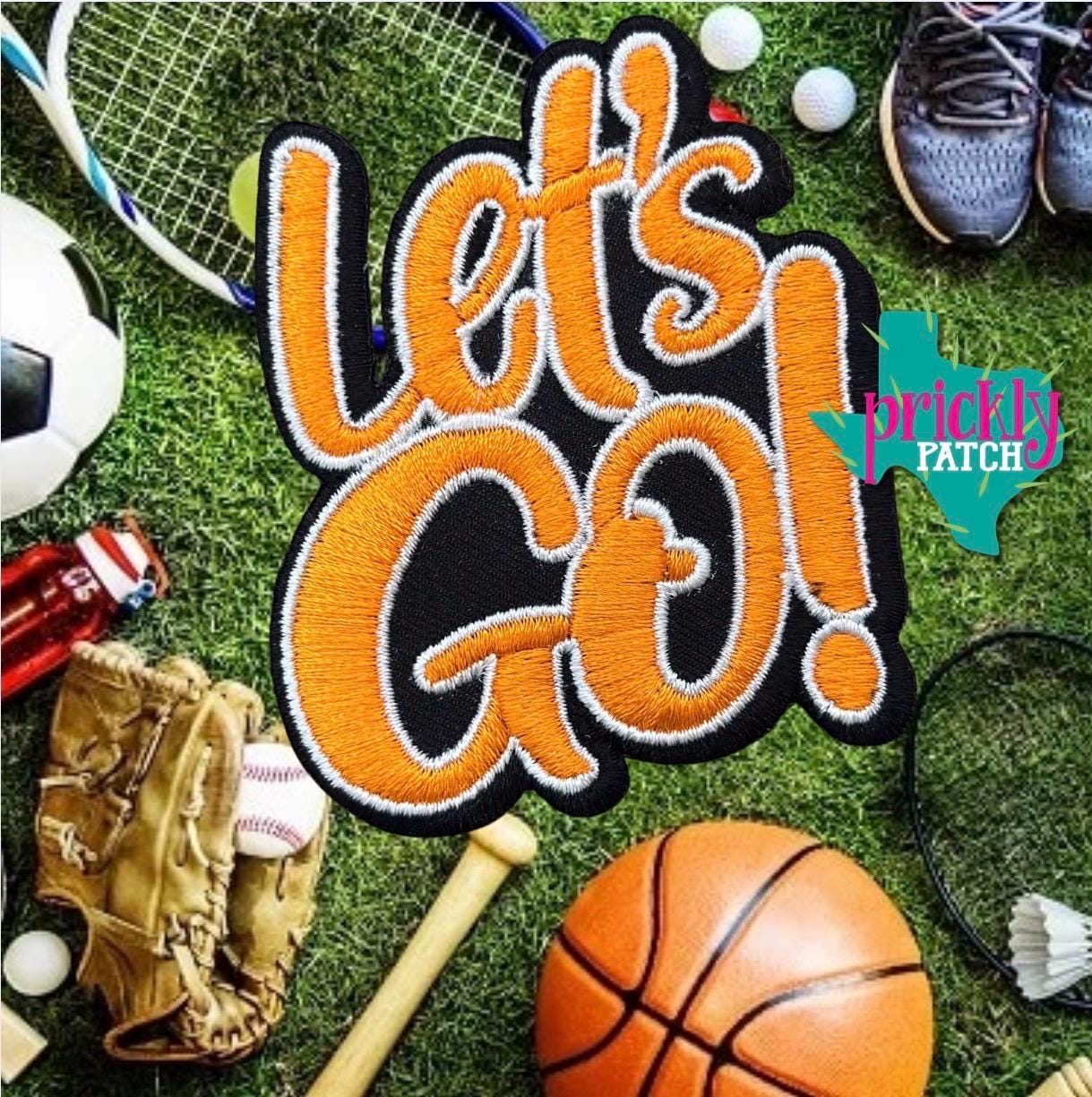 Let’s Go Orange Iron-On Embroidered Patch