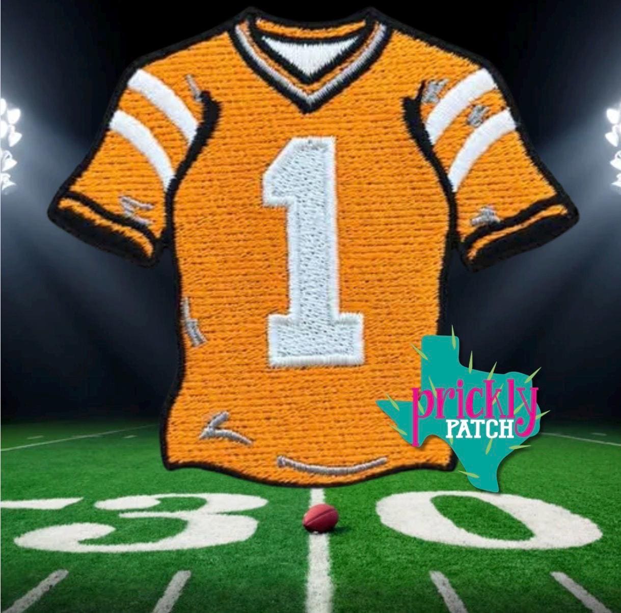 Jersey Orange Iron-On Embroidered Patch