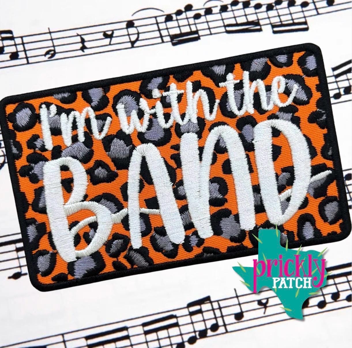 I’m With the Band Orange Iron-On Embroidered Patch