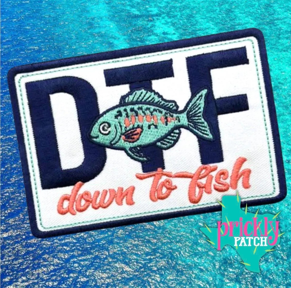Down to Fish Iron-On Embroidered Patch