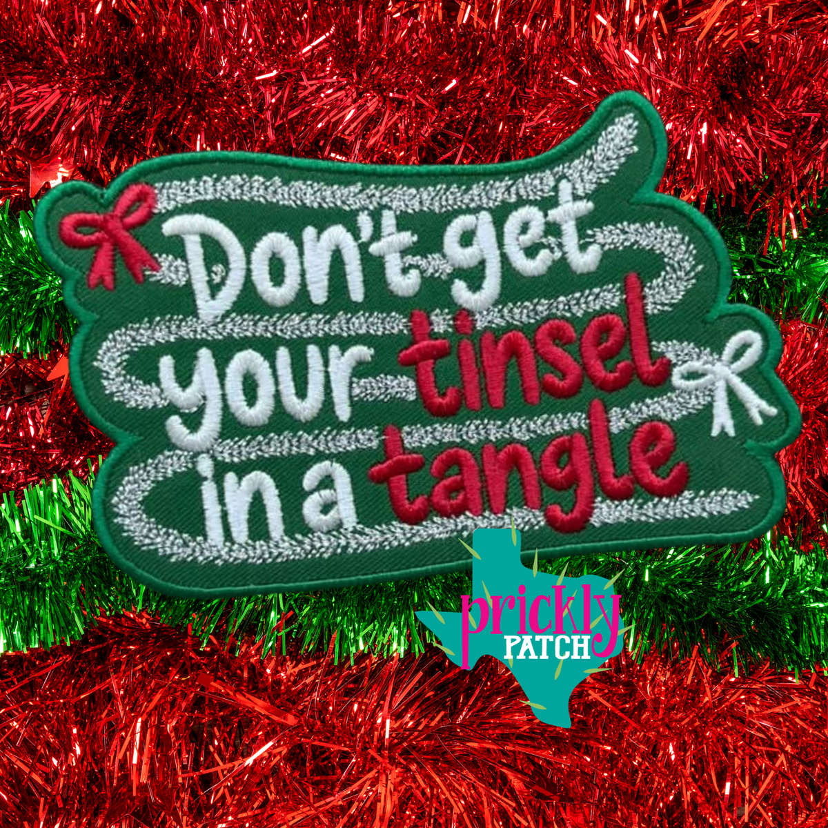 Tinsel in a Tangle Iron-On Embroidered Patch