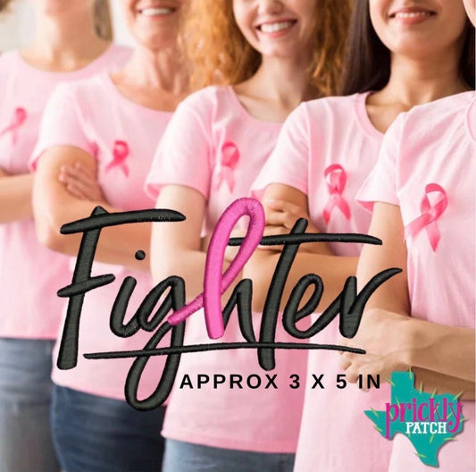 Fighter Pink Iron-On Embroidered Transfer