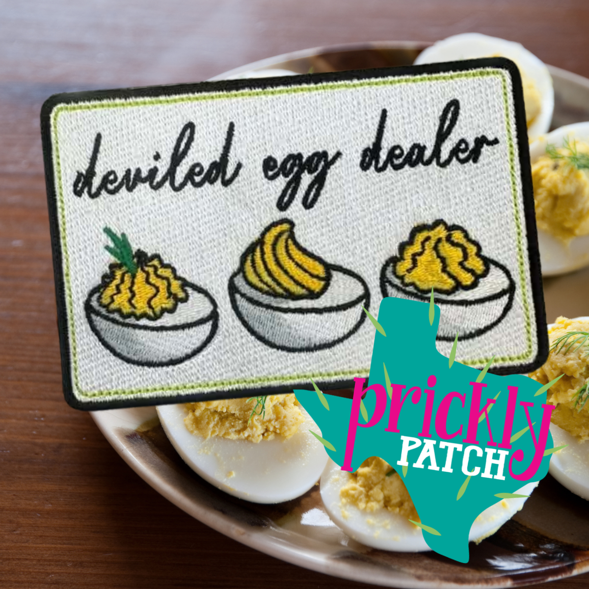 Deviled Egg Dealer Iron-On Embroidered Patch