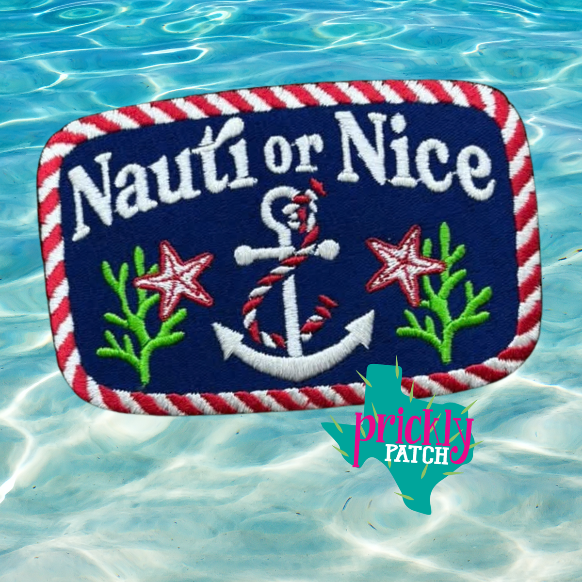 Nauti or Nice Iron-on Embroidered Patch