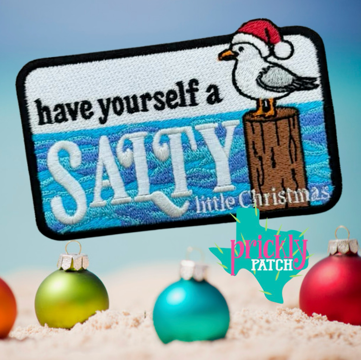Salty Little Christmas Iron-on Embroidered Patch