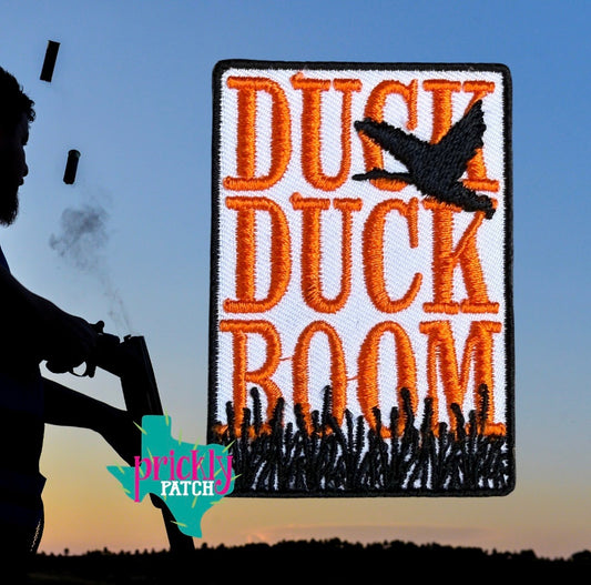 Duck Duck Boom Iron-On Embroidered Patch