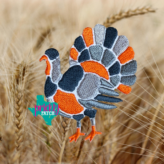 Camo Turkey Iron-On Embroidered Patch