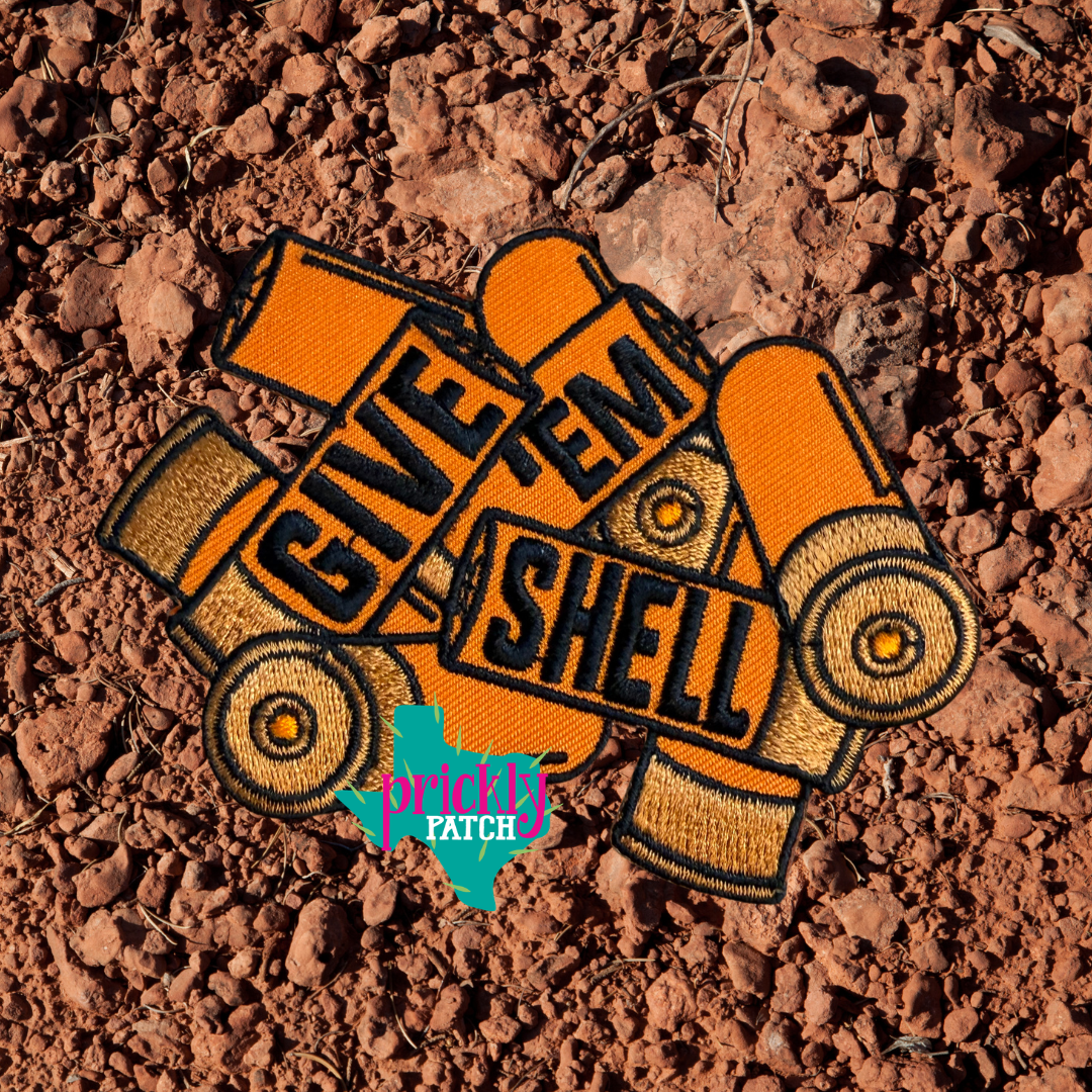 Give 'Em Shell Iron-On Embroidered Patch