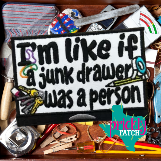 Junk Drawer Iron-On Embroidered Patch