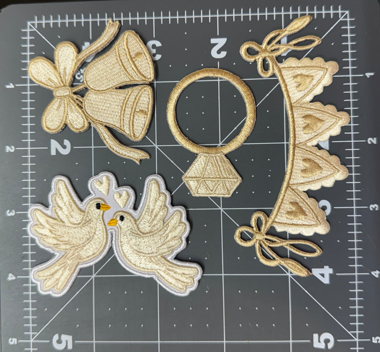 Wedding Set Iron-On Embroidered Patches