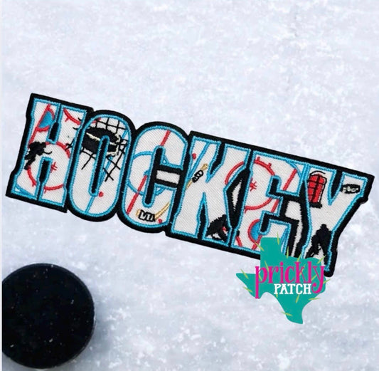 Hockey Helmet Iron-On Embroidered Patch