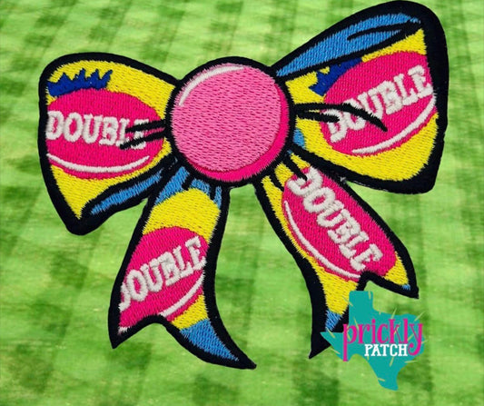 Double Bubble Bow Iron-On Embroidered Patch