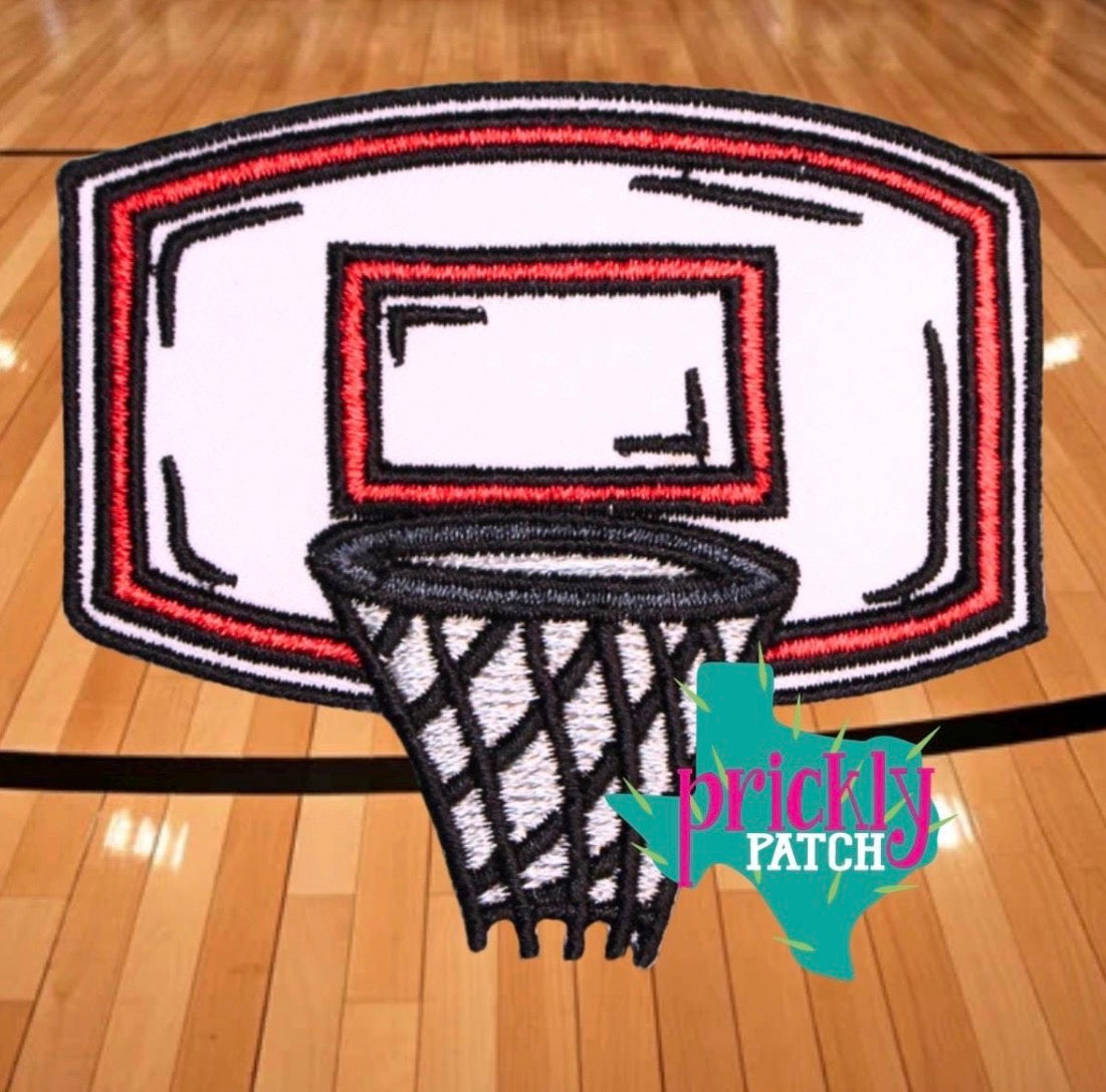 Basketball Goal Iron-On Embroidered Patch