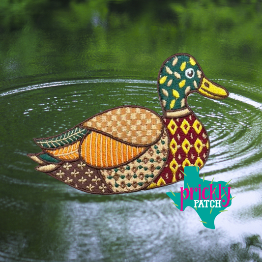 Quilted Duck Iron-On Embroidered Patch