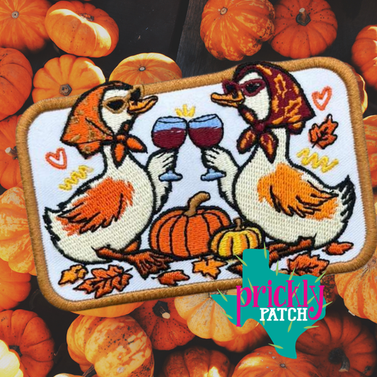 Fall Geese Iron-On Embroidered Patch