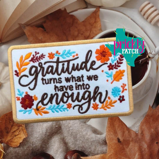 Gratitude Iron-On Embroidered Patch