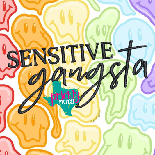 Sensitive Gangsta Iron-On Embroidered Transfer