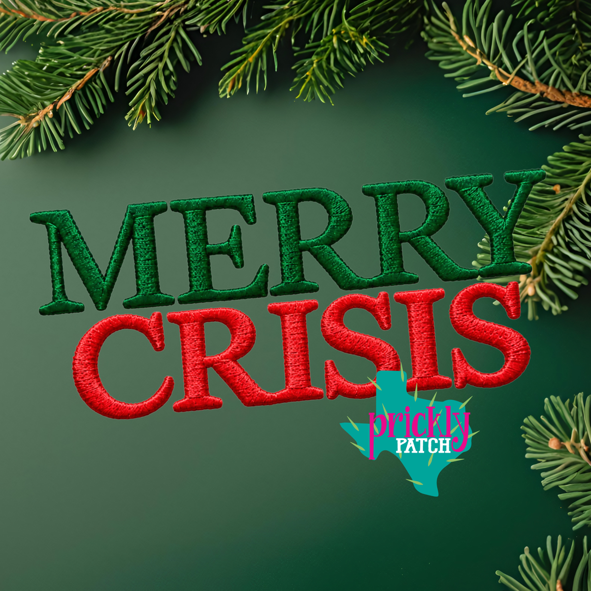 Merry Crisis Iron-On Embroidered Transfer