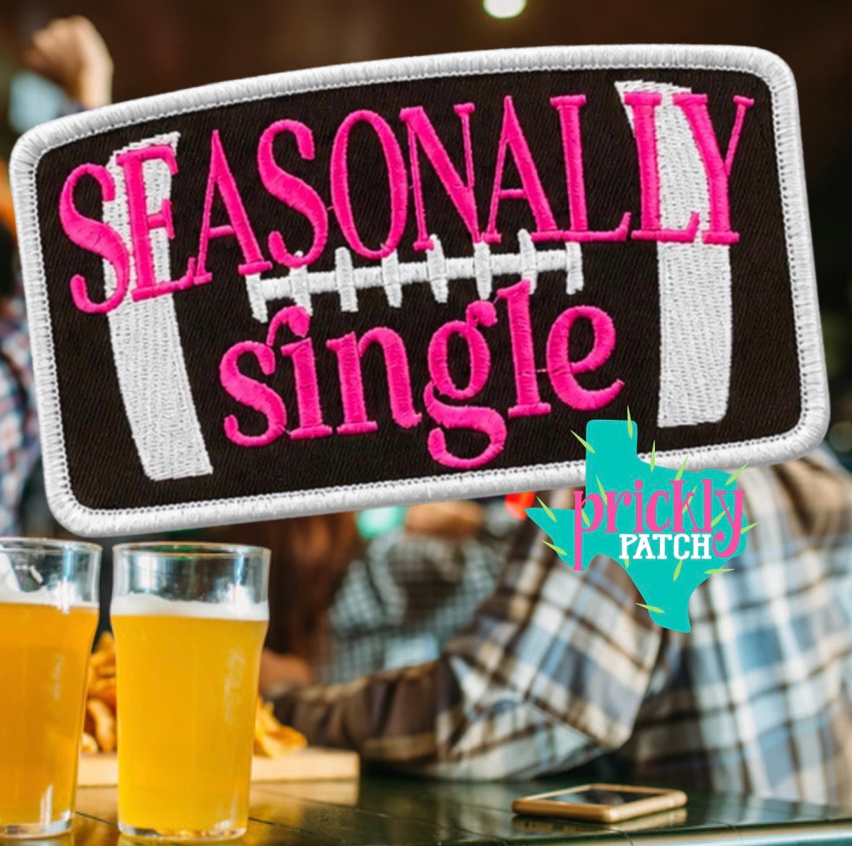 Seasonally Single Iron-On Embroidered Patch