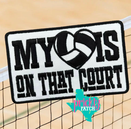 My Heart Volleyball Iron-On Embroidered Patch