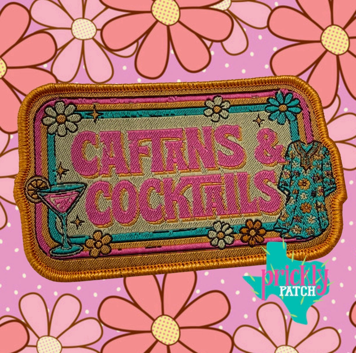 Caftans and Cocktails Iron-On Embroidered Patch