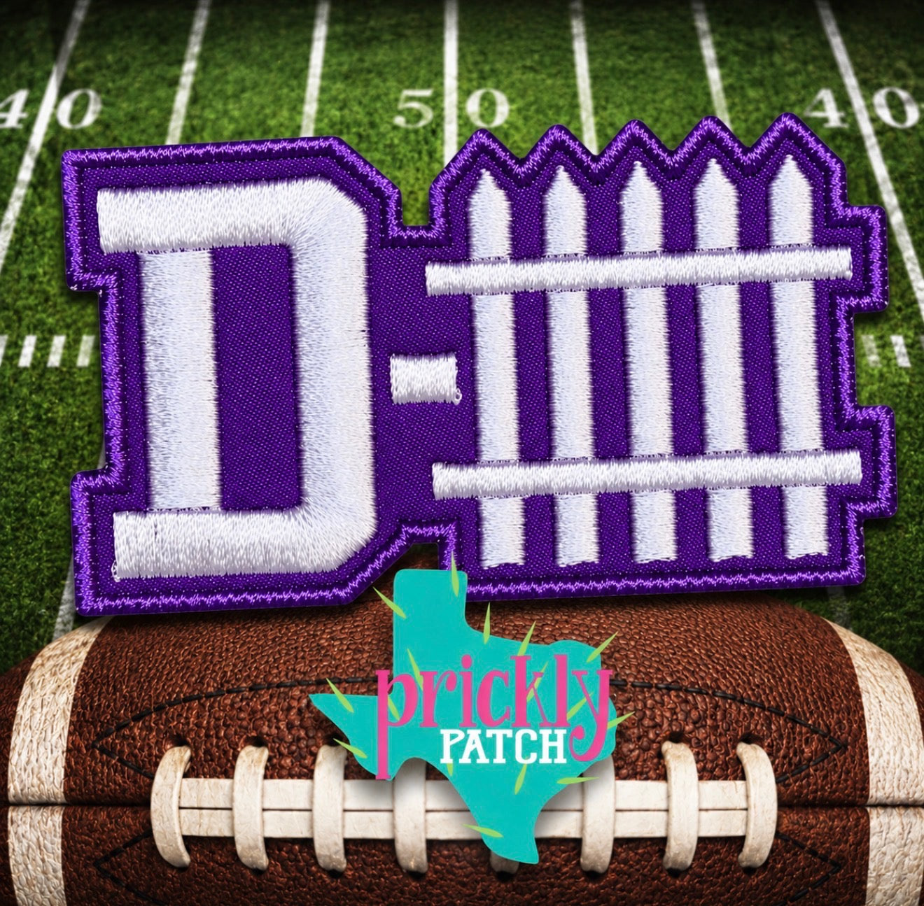 D-Fence Purple Iron-On Embroidered Patch