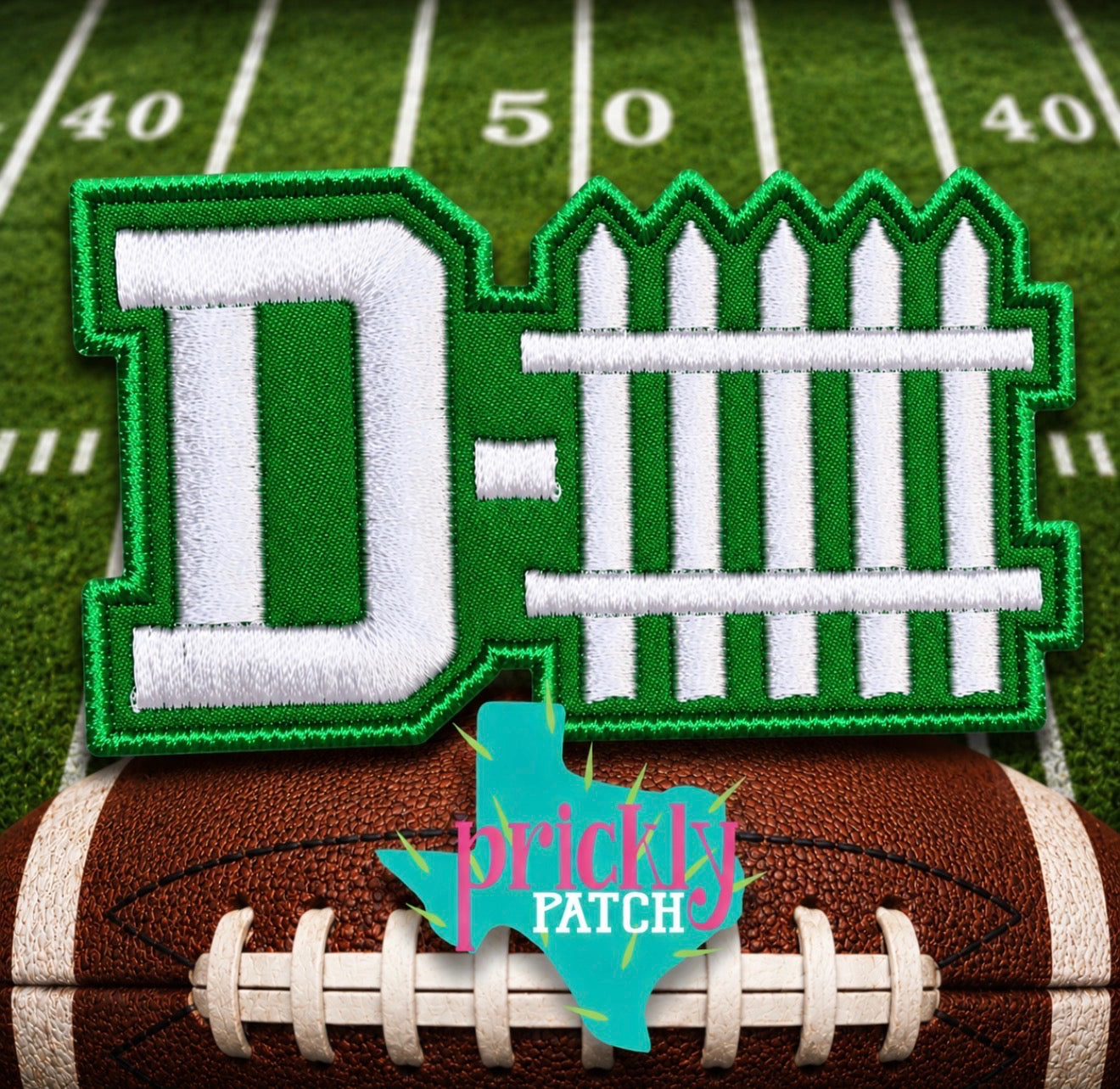 D-Fence Green Iron-On Embroidered Patch