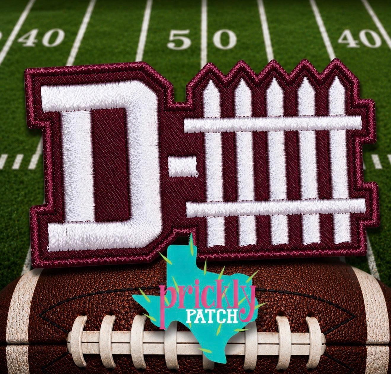 D-Fence Maroon Iron-On Embroidered Patch